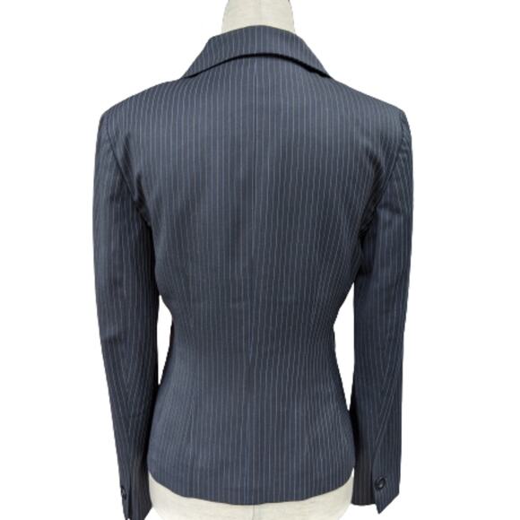 Loft Wool Blend Black Pinstripe Blazer Jacket 2P - Picture 5 of 7